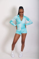 Flower Bomb Romper (Blue)